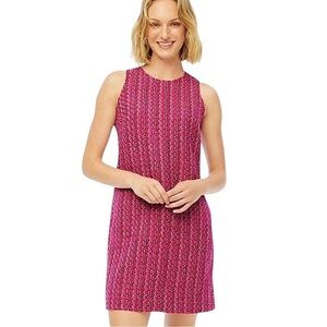 J.Crew Women’s Sleeveless Pink Tweed Preppy Shift Office Career Dress Size 10